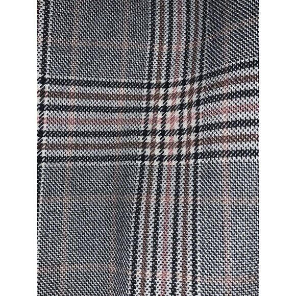 Masai Copenhagen Women's Trousers Pants L Tan Gray Plaid Pullon Cuff Hem Pockets - Picture 3 of 6